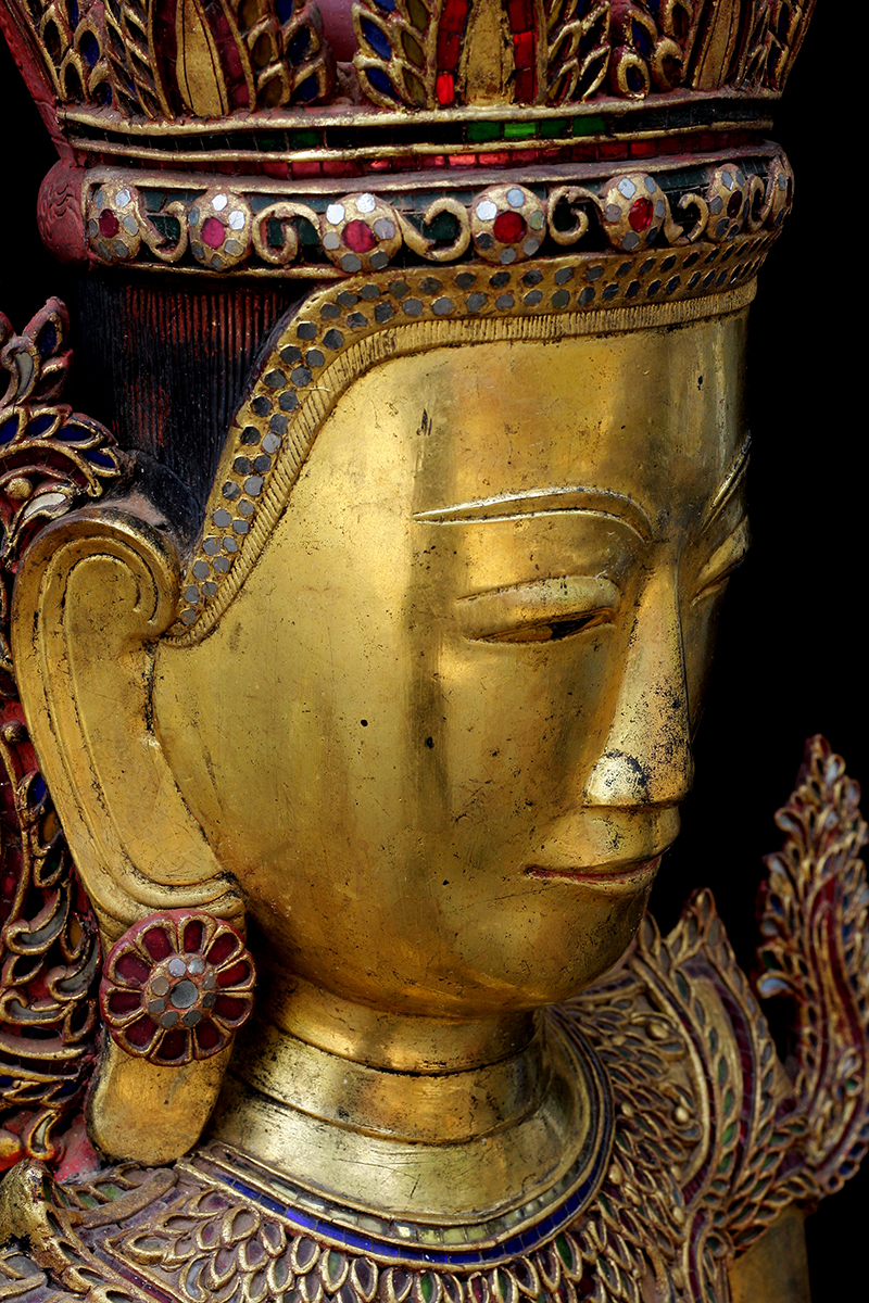 Extremely Rare Early 18C Lacquer Shan Burmese Buddha #DW098